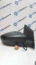 Volkswagen Polo 6R 2009-2014 Drivers Os Wing Mirror Plain Black 6R2857502e